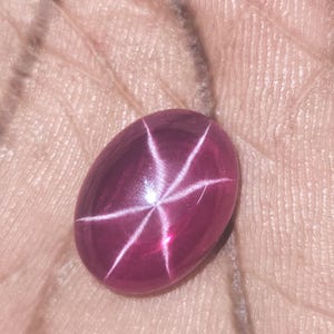15X12 mm 6 Ray Star Ruby Gemstone Oval Cabochon 12.30 Cts Lab Created