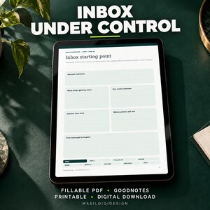 Email Inbox Triage Planner, Fillable PDF & Goodnotes