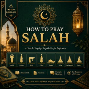 Guide till hur man ber salah | Steg-för-steg-guide för islamiska bönepositioner (PDF-nedladdning)