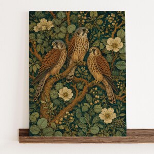 Three Kestrels Botanical Foliage Vintage Gouache Poster & Canvas O30JN