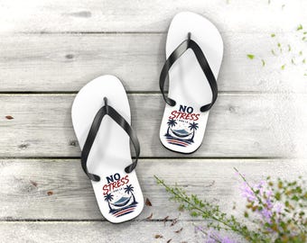 Sea Skies Flip Flops | Nautical Beach Sandals, Surf Wave Graphic