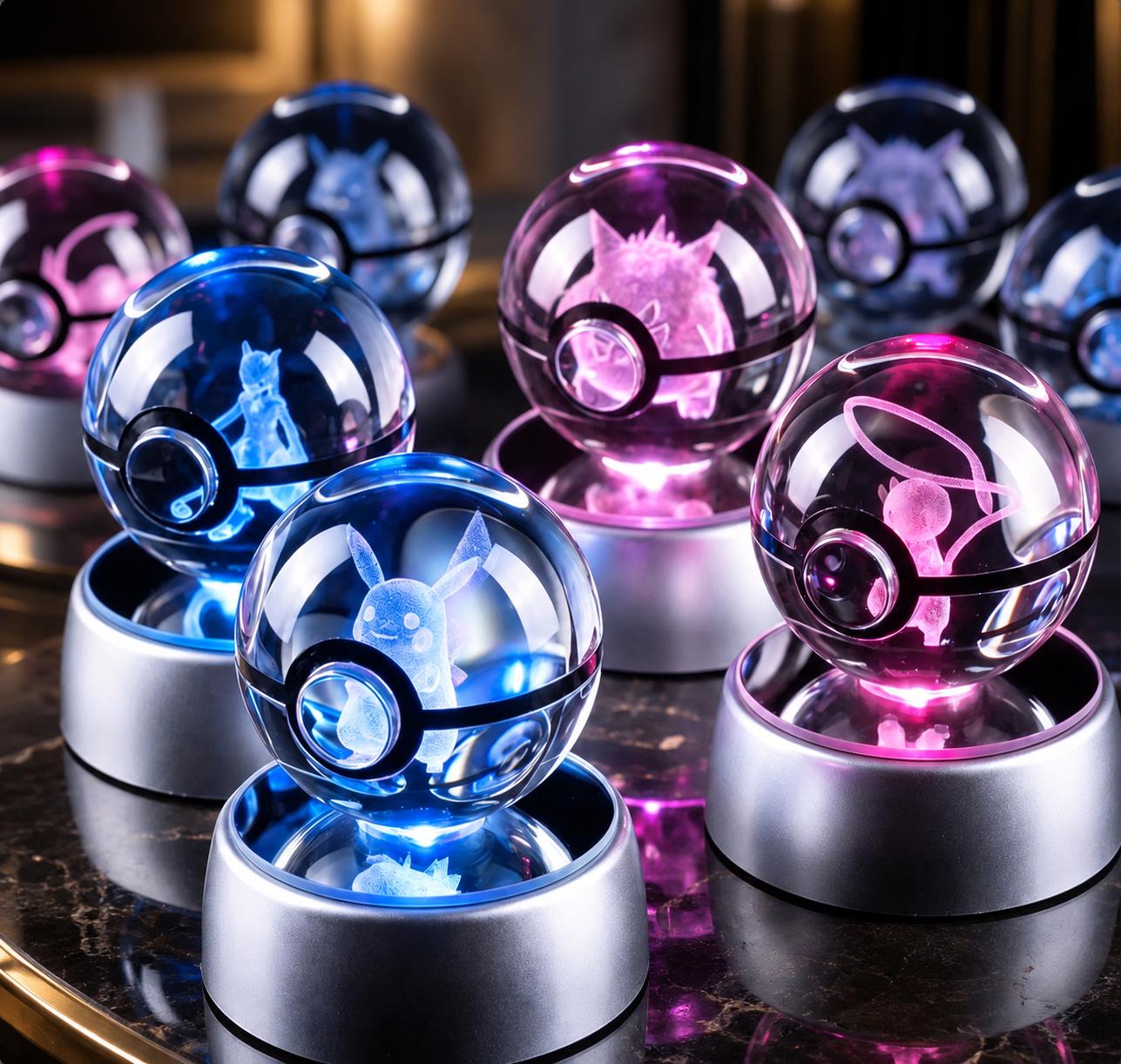 ポケモンクリスタルボール3D ガラス玉　インテリア Crystal pokeball - Etsy 日本