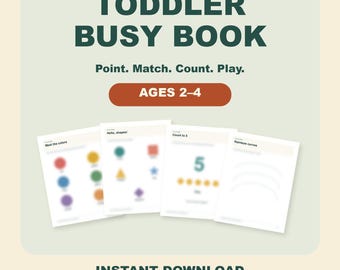 Libro de actividades imprimible para niños pequeños, 32 actividades para edades de 2 a 4 años, dos tamaños de PDF