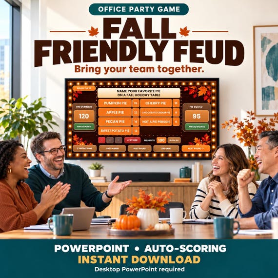 Fall Feud, Office Party and Team-Building Edition, photo from the Etsy listing
