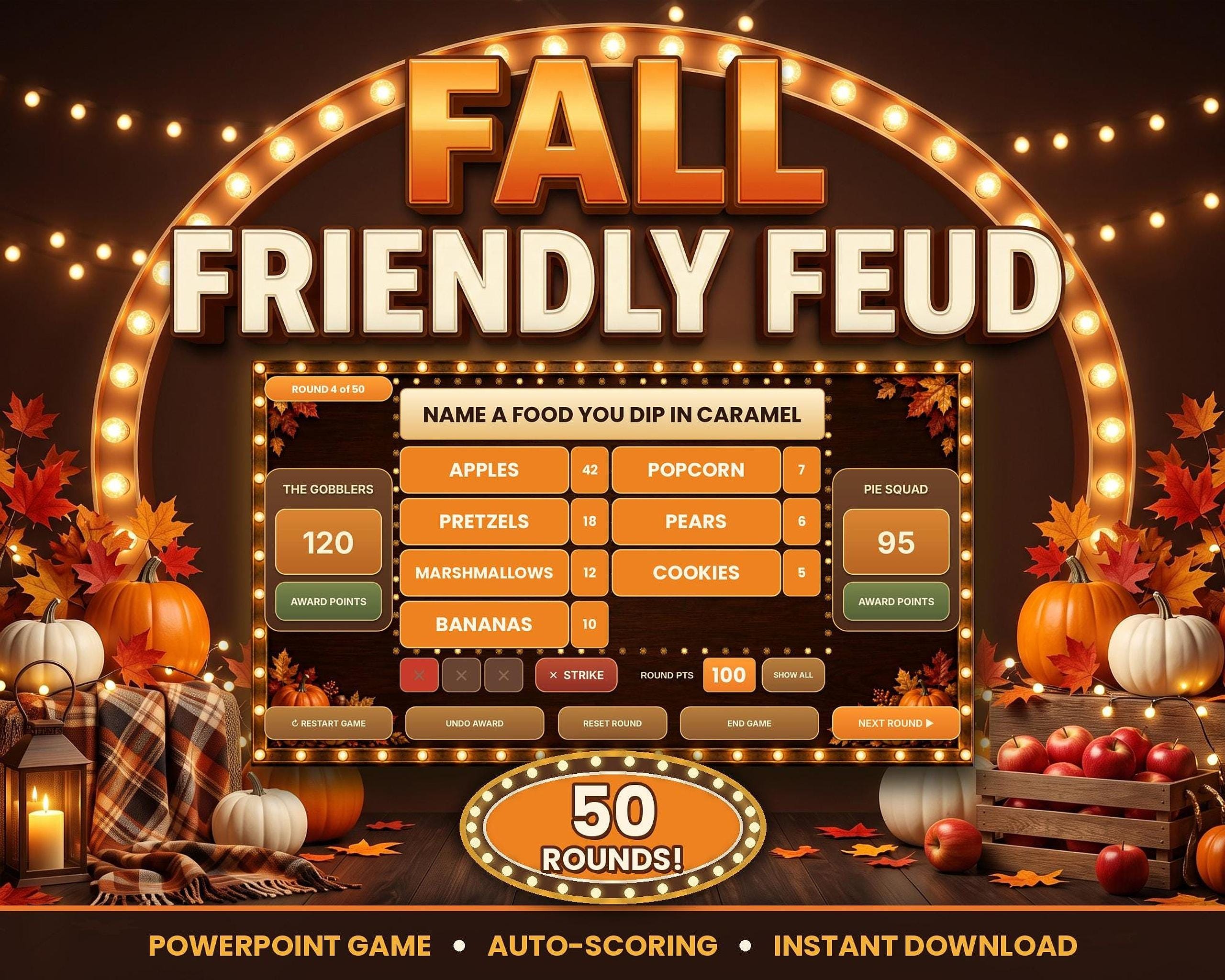 Fall Friendly Feud, photo from the Etsy listing