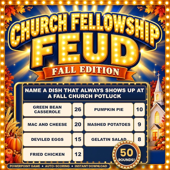 Fall Feud, Church Fellowship Edition, photo from the Etsy listing