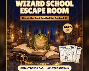 Gra logiczna Wizard, cyfrowy escape room z 10 stanowiskami dla dzieci w wieku 8+