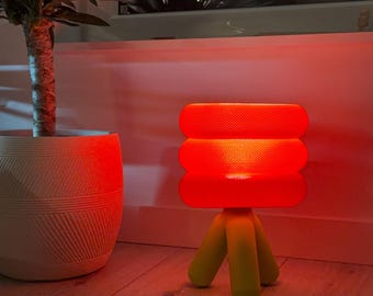 3D Printed Lamp • Sculptural Desk Light, Modern Home Decor (USB LED)