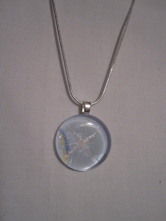 Items similar to Round Glass Pendant Necklace on Etsy