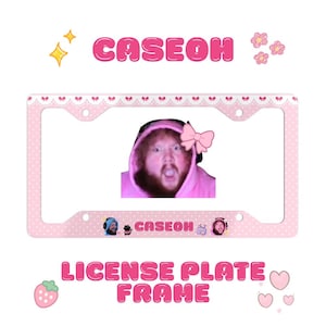Kawaii-Nummernschildhalter in Pink | Niedliches Auto-Accessoire für Gamer | Lustiges Geschenk für Streamer-Fans | Auto-Deko im Pastell-Look