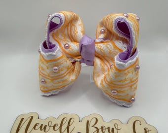 Purple Pearl Lace Halloween Boutique Hair Bow