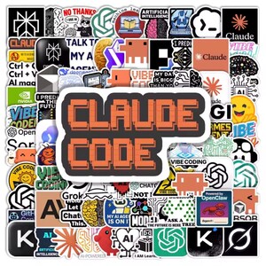 100pcs AI Vibe Coding Sticker Pack | ChatGPT, Claude, Coding Tech Stickers, Laptop, Water Bottle & Notebook Decor, Gift for Developers