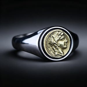 DO NOT DO 1 coin signet ring 13号 Coin Signet Ring - Etsy