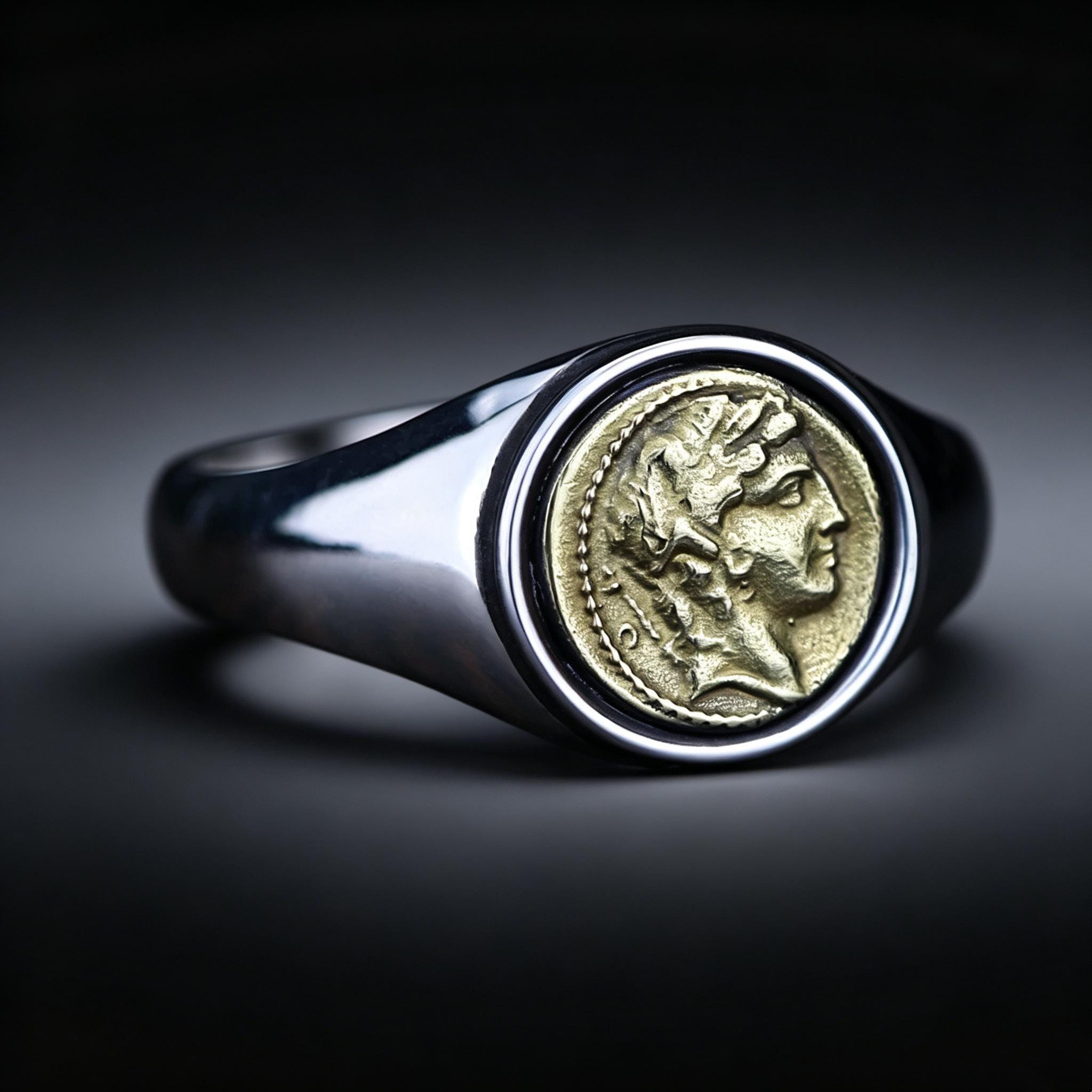 DO NOT DO 1 coin signet ring 13号 Coin Signet Ring - Etsy