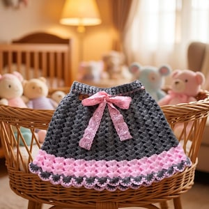 Crochet Baby Skirt Pattern | Shell Stitch Ruffle Toddler Tutorial (PDF Digital Download)