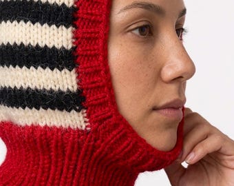 Gorro/pasamontañas/capucha tejido a mano / pasamontañas de punto / gorro artesanal / pasamontañas para adultos / capucha de punto