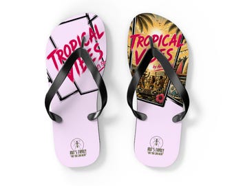 Tropical Vibes Flip Flops | Pink Beach Sandal