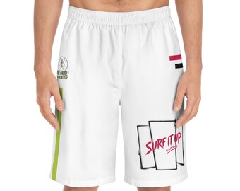 Surf It Up board shorts | Men's swim trunks, retro surf graphic