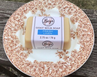 Fresh Linen French Milled Lucy’s Goat Milk Soap Hand Bar