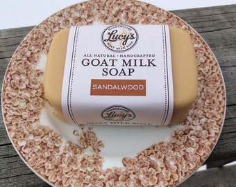 Sandalwood French Men's Milled Goat Milk Soap Bath Bar