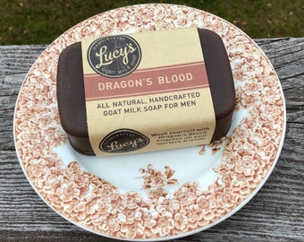 Dragon's Blood French Milled Goat Milk Soap Bath Bar for Men