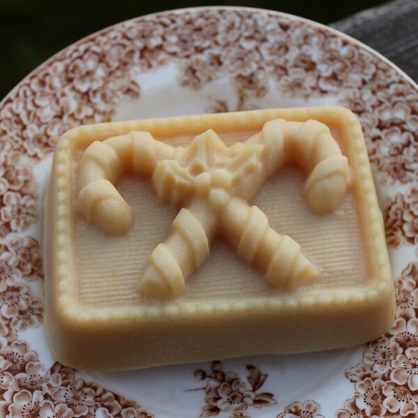 Candy Canes Handcrafted French Milled Goat Milk Holiday Gift Soap in Gift Box