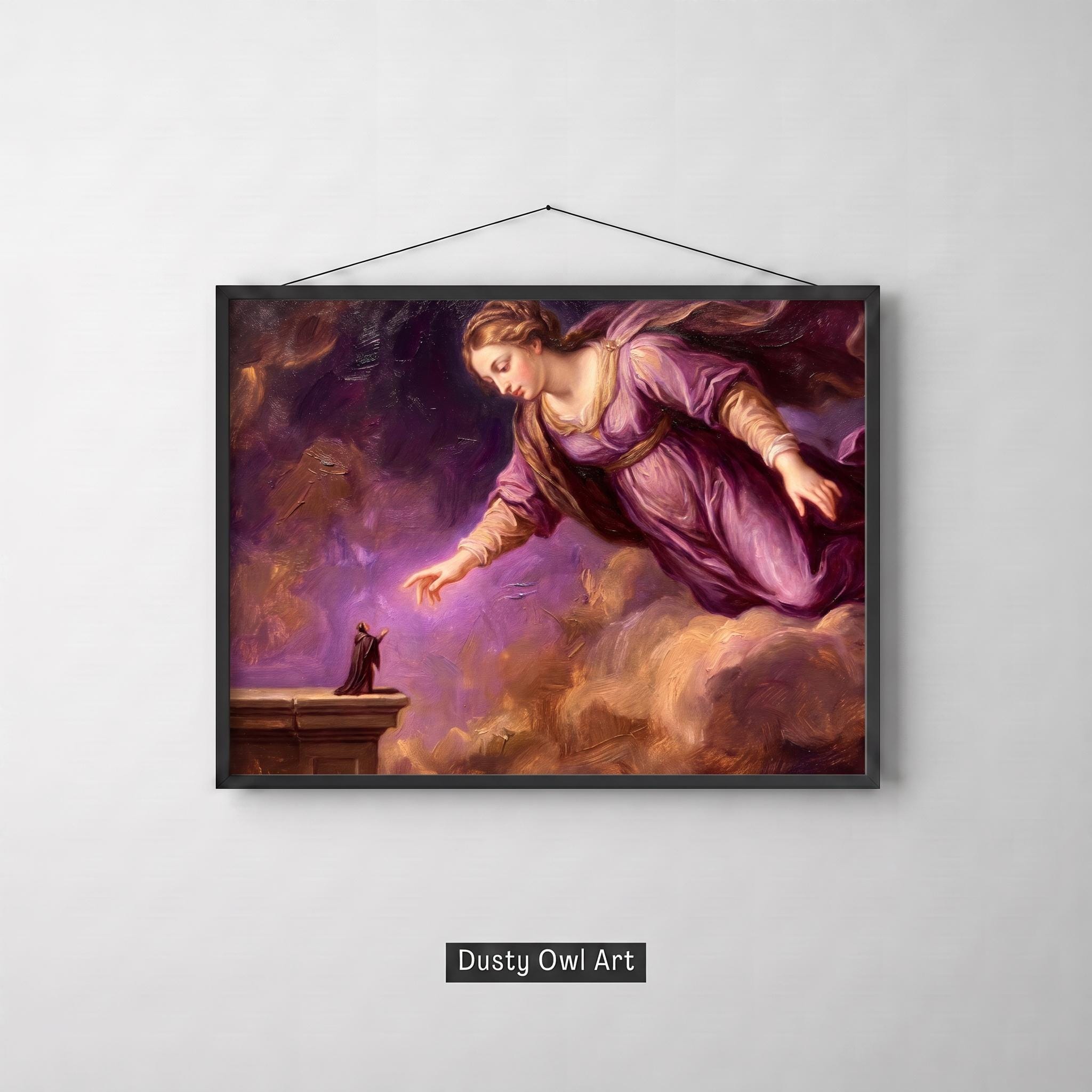 Ethereal Goddess Oil Painting, Divine Feminine Mythology Print, Renaissance Academia Decor (Digital Download)