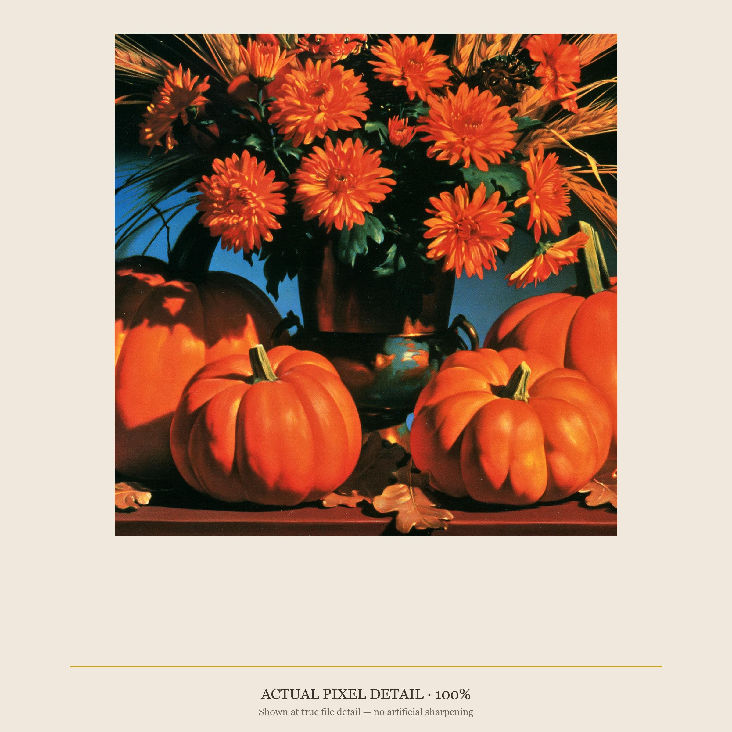 Fall Frame TV Art | Vintage Harvest Still Life with Pumpkins