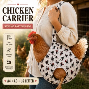 Chicken Carrier Bag Sewing Pattern PDF | Hen Sling Pattern | Poultry Transport Tote Bag DIY | Instant Download | A0 A4 US Letter