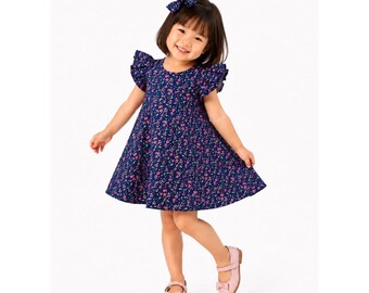 Handmade Girls Blossom Cotton Dress – Toddler & Baby