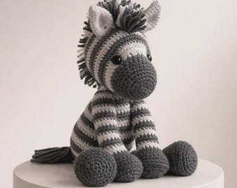 Häkelanleitung für ein Zebra (PDF), Amigurumi-Zebra-Plüschtier, gestreiftes Safari-Tier, Sofort-Download, DIY-Anleitung für handgefertigte Geschenke und Kinderzimmerdekoration