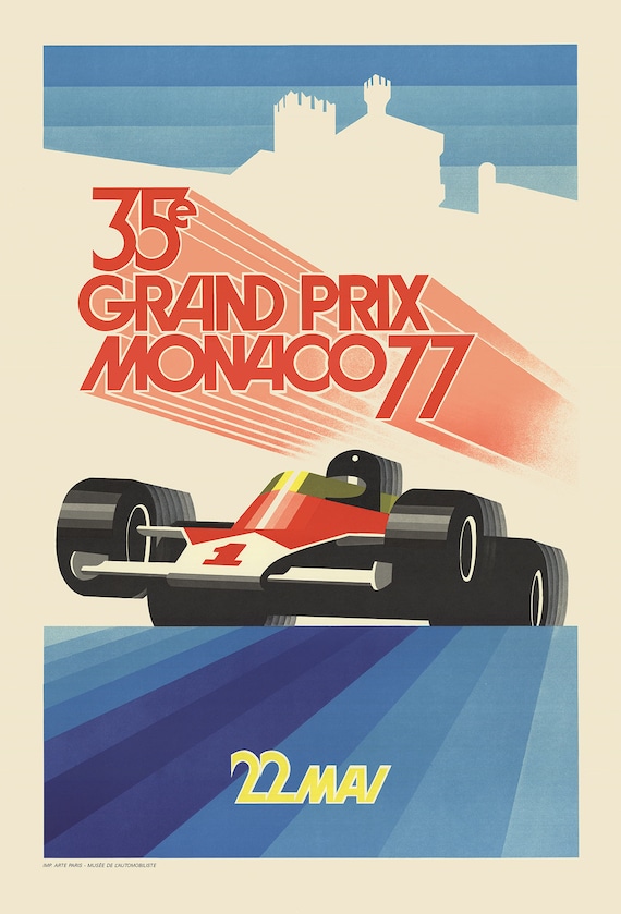 A2 Print 1977 Monaco Grand Prix Poster A3