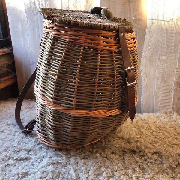 Handmade woven willow back pack