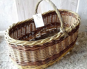 Petit panier à nourriture ovale en saule