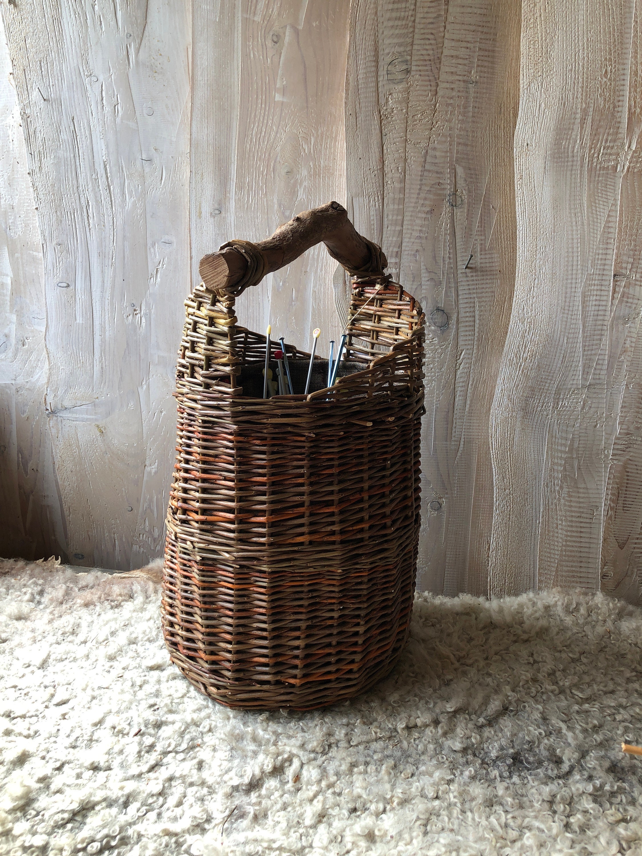 Craft & Sewing Organizer  Amish Woven Storage Basket w/Drawer — Amish  Baskets