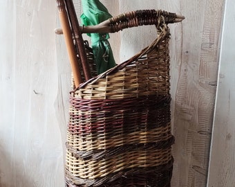 Handmade willow umbrella, walking stick basket