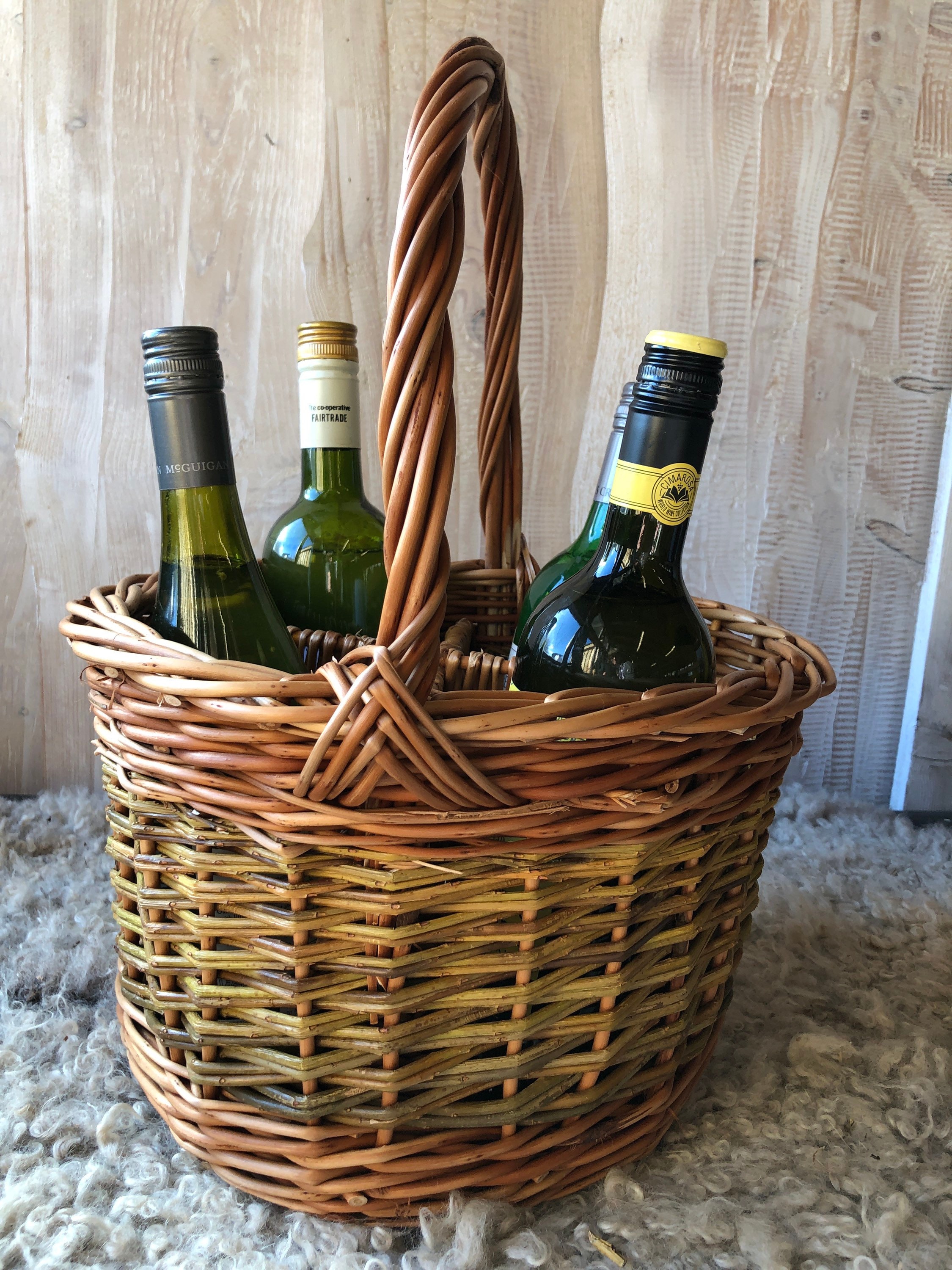 Willow wine carrier basket for 4 bottles Etsy