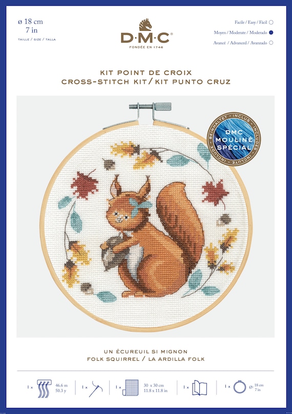 Folk Squirrel Cross Stitch Kit Folk Squirrel Cross Stitch Kit
