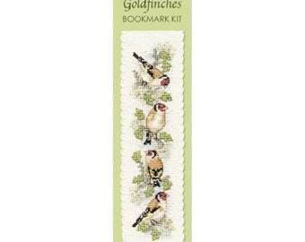 Goldfinches  Bookmark Counted Cross Stitch Kit from Textile Heritage, bird cross stitch,  reading marker