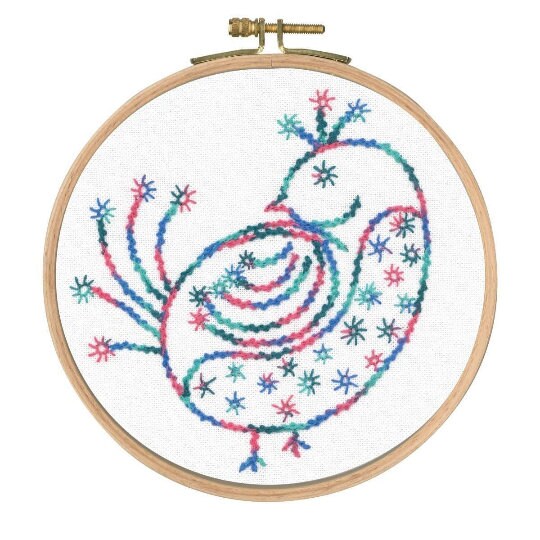 Pretty Coy DMC LITTLE BIRDS Printed Embroidery Kit BL1151 Etsy