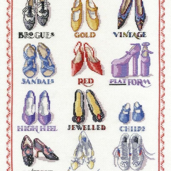 Cross Stitch Shoes Etsy