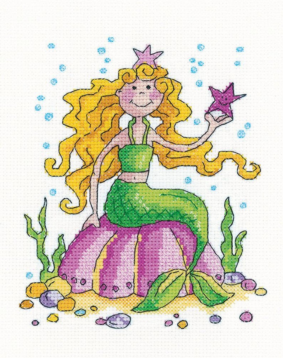 Heritage Mermaid Cross Stitch Kit by Karen Carter needlework Etsy