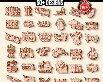 Pacote de chaveiros engraçados e sarcásticos em SVG, arquivo para corte a laser, chaveiro de humor adulto em SVG, arquivo para Glowforge, citação atrevida em SVG e DXF, presente cortado a laser.