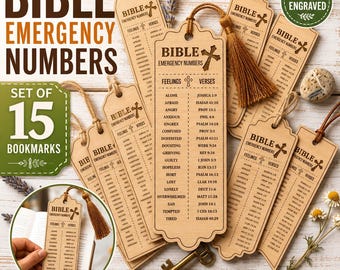 Bible Emergency Numbers Bookmark SVG Bundle PNG, Christian Hotline Bible Verses, Faith Scripture Reference Bookmark Digital Download