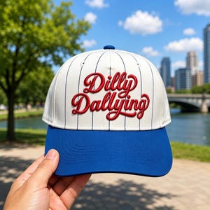 3D Puff Dilly Dallying Hat, Funny Retro Slogan Baseball Cap, Summer Vacation Gift