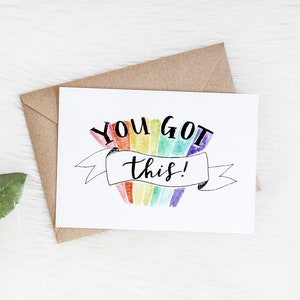Du hast das! Grußkarte - Ermutigungskarte - Handbeschriftete Karte - Viel Glück Karte - Motivationskarte - Karte für Sie - Geschenk zum Abschluss