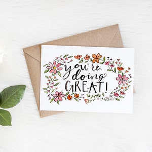 You're Doing Great Karte - Süße Freundschaftskarte - Just Because Card - Any Occasion Card - Karte für Freund - Ermutigungskarte