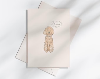 Goldendoodle Danksagungskarte: Moderne Hundekunst, 13x18
