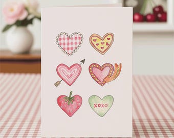 Einzigartige Herzen Valentinstag Karte, Jubiläum Liebeskarte (5x7)