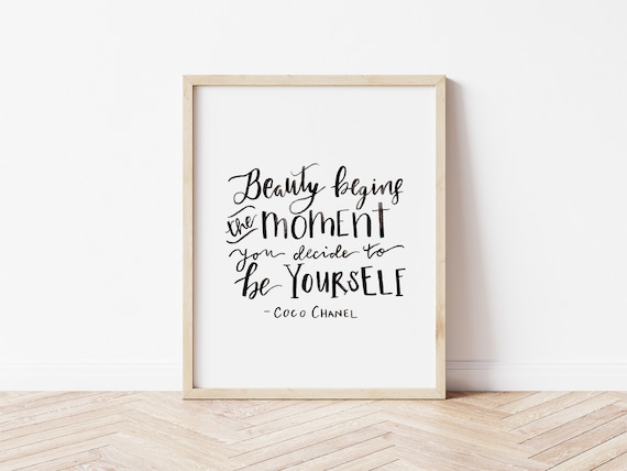 Coco Chanel Quote Print Hand Lettering Wall Art Fashion 